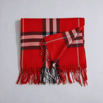 Burberry Tarzı Kadın Ekose Eşarp, Kış İçin Sıcak ve Yumuşak Şal - 13