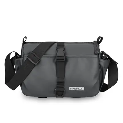 Men's Single Shoulder Bag, Large Capacity, PU Leather Look, Multi-Pocket - 7