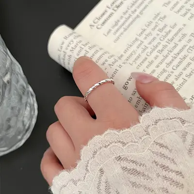 Damenring aus 925er Silber, unregelmäßiges Design - 9