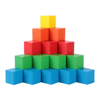 Wooden Cube Building Blocks Math Teaching Set for Primary School - 6
