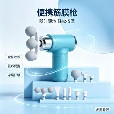 S100 Three-Head Fascia Massage Gun, Neck and Back Relief, Compact