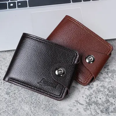 Multi-Card Slot Men's Wallet, Short Design, with Coin Pocket