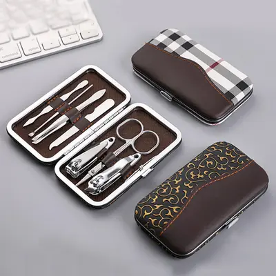 7-piece nail care set with clippers, file, and foot care knife