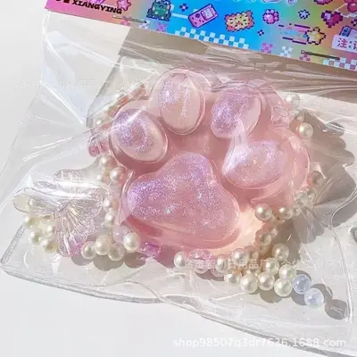 Transparent Cat Paw Soft Toy, Ultra-Soft TPR Silicone Plush with Muddy Texture - 7