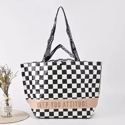 Gewebte Reisetaschen zum Anpassen, faltbare Gepäcktaschen mit großem Fassungsvermögen, wasserdicht und feuchtigkeitsresistent, mit Reißverschluss, Reise- und Umzugspacktaschen, Aufbewahrungstaschen - 9