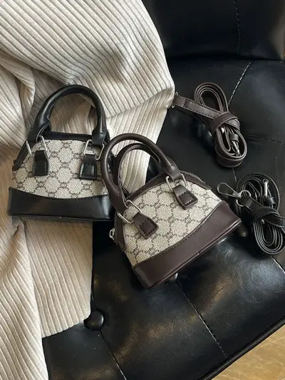 Kore Tarzı Mini Kabuk Çanta, Kız Çocuk ve Anne-Kız Model, Kontrast Renk - 4