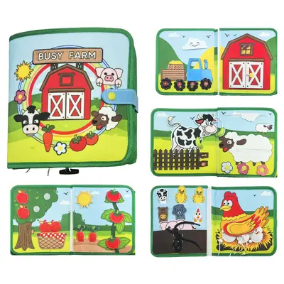 El Yapımı Keçe Meşgul Pano, Çocuk Kumaş Kitap, Erken Eğitim Oyuncağı - 10
