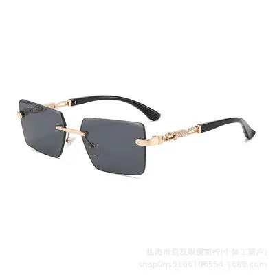 Cheetah Frameless Square Men's Sunglasses, UV Protection - 7