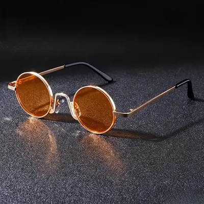 French Retro Small Round Frame Sunglasses, UV Protection, Unisex - 7