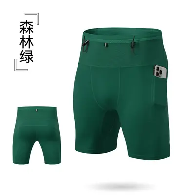 Men's Compression Running Shorts, Quick-Dry, Solid Color, Marathon - 8