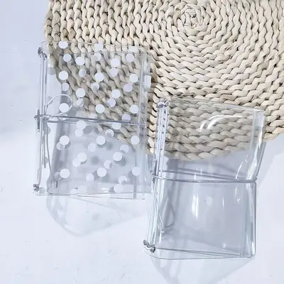 Passhülle transparent Polka-Dot mit Reißverschluss