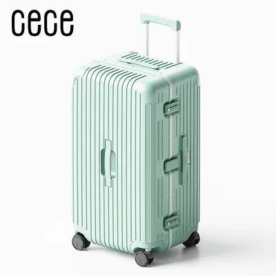 Large Capacity Aluminum Frame Suitcase with Password Lock - 9