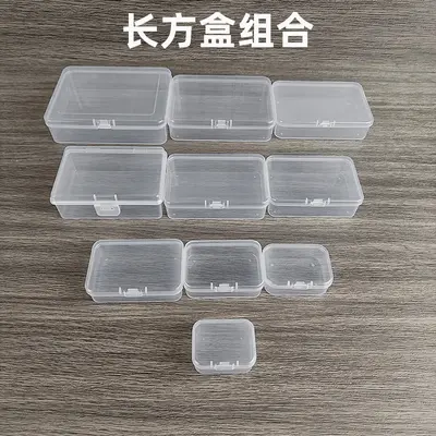 Şeffaf küçük kare kutu toptan mücevher kutusu kulak tıkacı kutusu bileşen aksesuarları parça kutusu pp plastik giyilebilir tırnak saklama kutusu