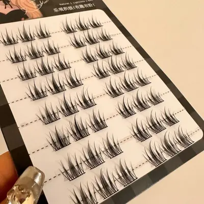 Natural Camellia False Eyelashes, Single Cluster, for Beginners - 3