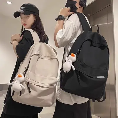 Large Capacity Men's Backpack, Simple Japanese Style, for Travel and School - 2