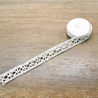 1,2 cm pamuk dantel şerit, ev yapımı el işi ve perde aksesuarı