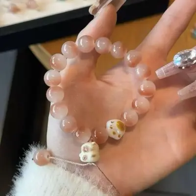Çiçeklerden Önce Sarhoş Küçük Kireç Kedi Yeşil Bilezik Kedi Pençesi Elde Taşınabilir Yüksek Değerli Bilezik Kadın El Bükülmüş Parmak Yumuşak Bilezik Elde Taşınabilir - 8