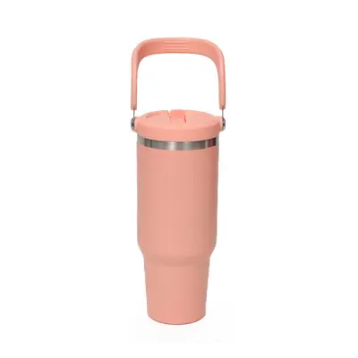 Taşınabilir 40oz Termos Bardak 304 Paslanmaz Çelik Kıvrımlı Tutacaklı - 6