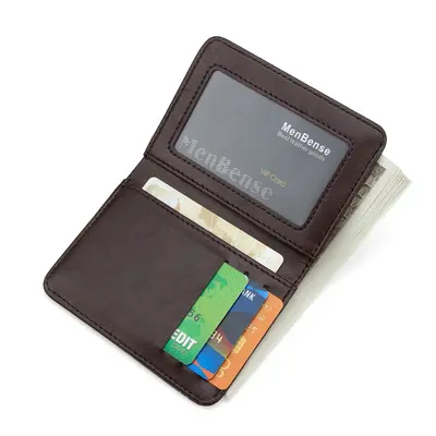 Minimalist Vertical Men's Leather Wallet, Ultra-Thin, Multi-Card Slots