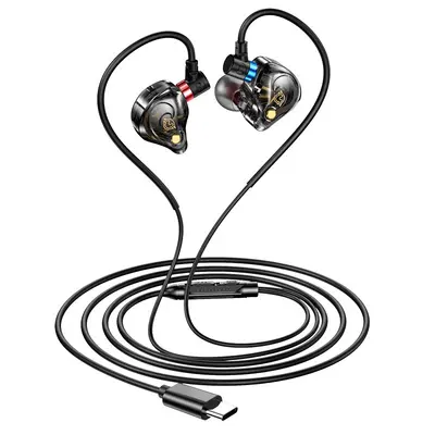 Type-C Wired Gaming Headset with Ear Hooks for PUBG Sound Localization