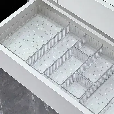 Acrylic Divider Cosmetics Box Set with Drawers