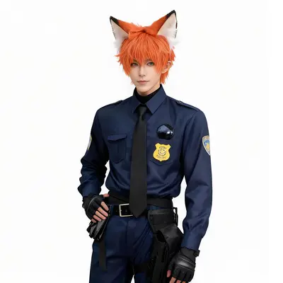 Zootopia Nick Fuchs Cosplay Kostüm Polizei-Uniform-Set - 7