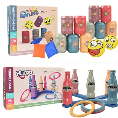 Interactive Ring Toss and Bowling Toss Set, Early Education Toy for Kids - 2