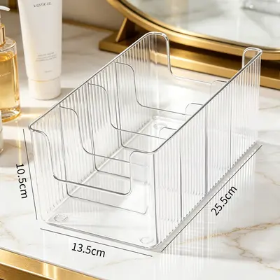 Face mask storage box, transparent PET, compartmented - 7