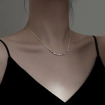 S925 gümüş kare kolye köprücük - 4