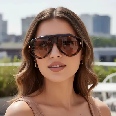 Oversize-Sonnenbrille im Punk-Stil mit Pfeildesign - 2