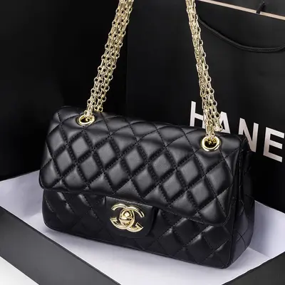 Genuine Leather CF Chain Small Single Shoulder Crossbody Bag for Women - 9
