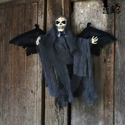 Halloween Sound-Activated Flying Ghost Skeleton Decoration