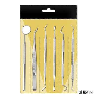 Zahnreinigungswerkzeug-Set aus Edelstahl, 6-teilig - 7
