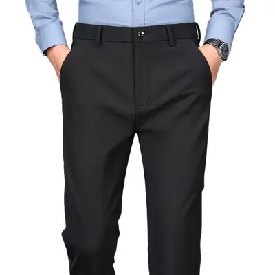 Men's Dress Trousers, Loose Fit, Wrinkle-Resistant, Stretch