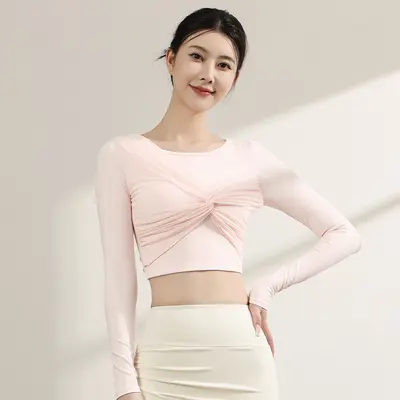 Damen-Yogaset langärmlig, Herbst/Winter, Netzdetail, enge Passform - 8