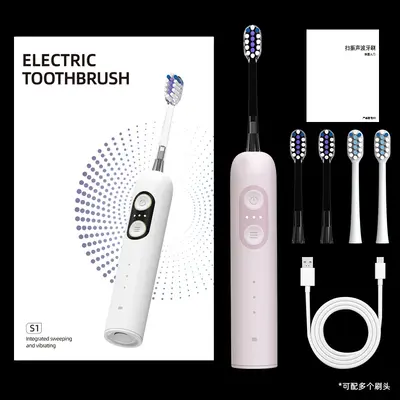 S1 Sonic Electric Toothbrush, Rechargeable, Waterproof, Gift Set - 10