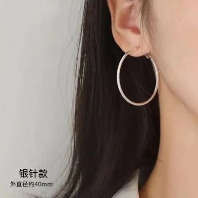 2026新款爆款圈圈耳环女轻奢高级感素圈耳扣耳饰品夸张大耳圈耳钉 - 8