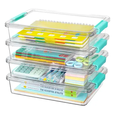 Portable Divided Storage Box 24QT, Transparent Toy and Stationery Organizer - 12