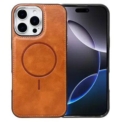 Leather Case for iPhone 16, Compatible with Apple 15 Pro Magnetic Case