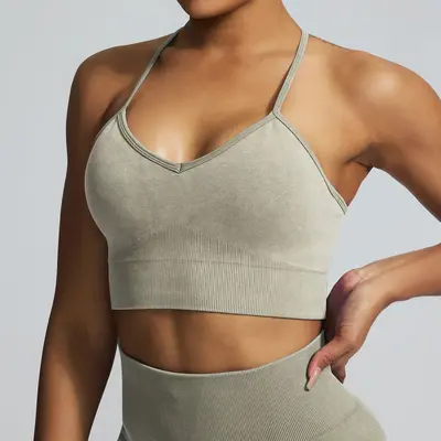 Damen-Sportset, nahtlos, hoher Bund, sandgewaschen - 11