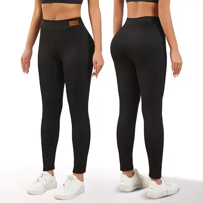 Fleece-Lined Thick Leggings Plus Size Fitness Pants