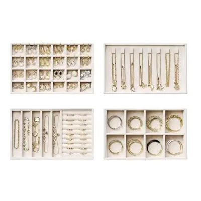 Large-Size Cross-Border Hot-Selling Jewelry Box Set Display Storage Organizer with Ring and Earring Compartments