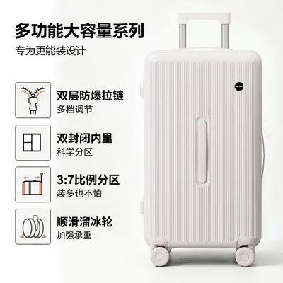 Yeni PC Anti-Burst Suitcase Puf Kutusu Max Büyük Kapasiteli Bavul 20 İnç Kabin Bavulu Kadın Ultra Hafif Çekçekli Bavul - 8