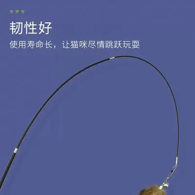 Retractable Cat Teaser Wand with Fox Tail and Bell - 5