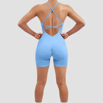 Yüksek Kaliteli Yaz Yoga Tulumu, Çabuk Kuruyan Spor Takımı, Dış Giyim İçin Fitness Kıyafet