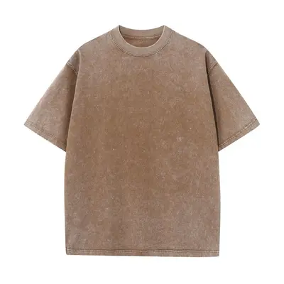 230g Reines Baumwoll-Übergrößen-T-Shirt mit Vintage-Waschung, Wachsbatik-Effekt und entspannter Passform - 12