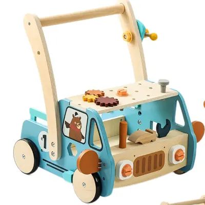 Baby Walker Toy, Multifunctional, Anti-Rollover, Building Block Cart