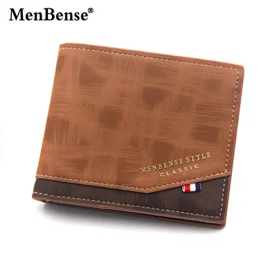MenBense Men's Short Frosted Wallet with Hinge and Multi-Card Slots - 8