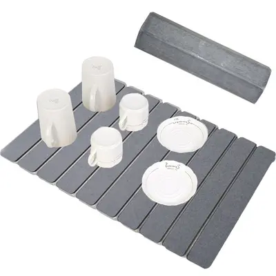 Hard diatomite kitchen countertop drain mat, absorbent, moisture and mildew-proof - 8