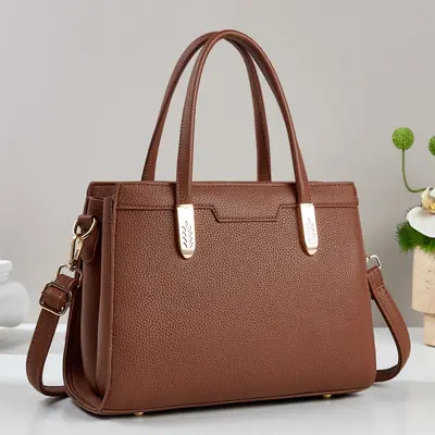 Retro Large-Capacity Women's Handbag, Single-Shoulder Commuter Bag - 11